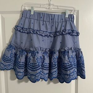 Alexis Blue and white gingham mini skirt